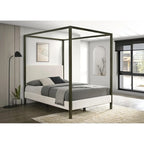 Mellie Vanilla Upholstered Canopy Bed