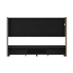 Modern Illuminated Bed Frame with Gold Trim - Chic Upholstered Design