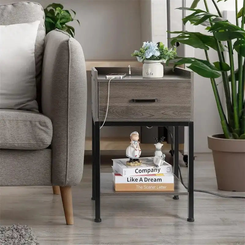 Nightstand with Charging Station