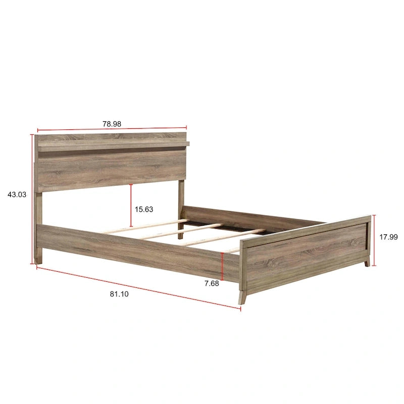Daemon 6 Piece Light Brown Panel Bedroom Set