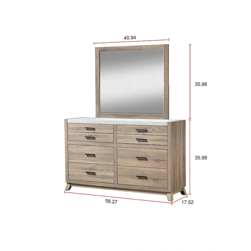 Daemon 6 Piece Light Brown Panel Bedroom Set