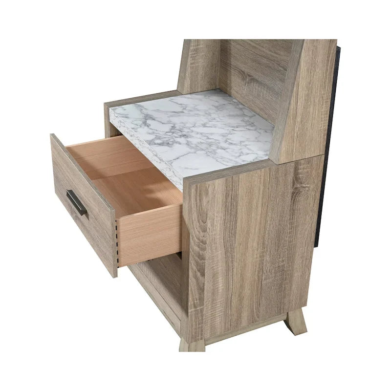 Daemon 6 Piece Light Brown Panel Bedroom Set