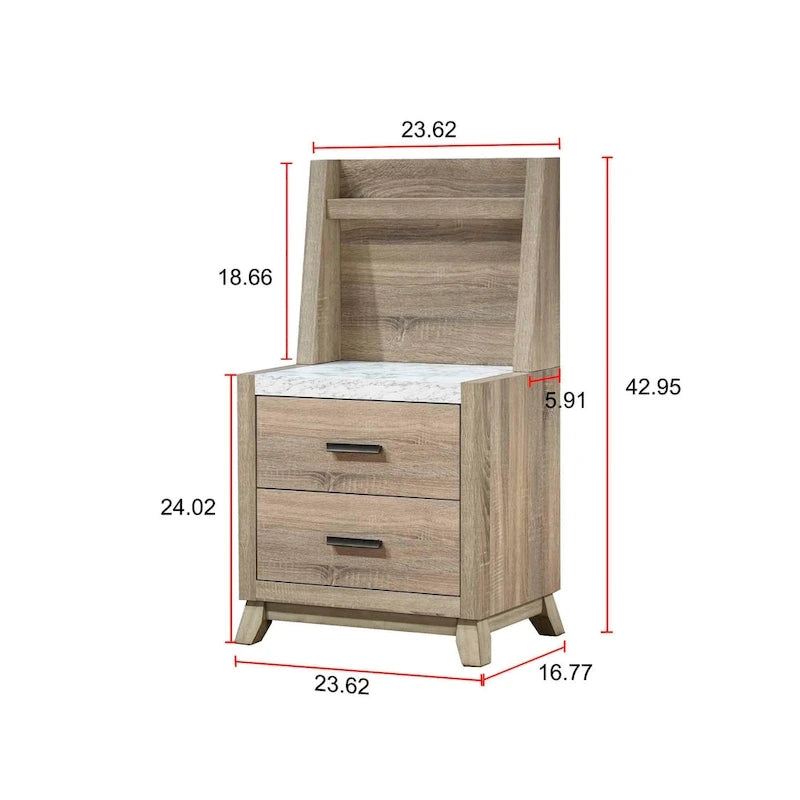 Daemon 6 Piece Light Brown Panel Bedroom Set