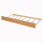 Elegant Bed Frame with Rattan Headboard and Sockets