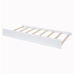 Elegant Bed Frame with Rattan Headboard and Sockets
