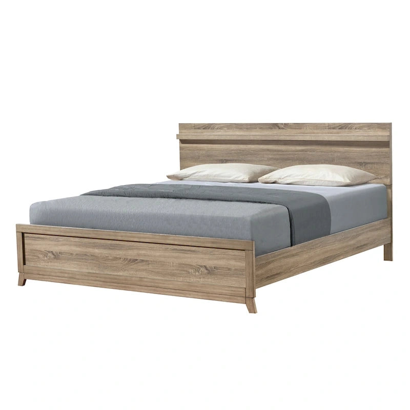 Daemon 4 Piece Light Brown Panel Bedroom Set
