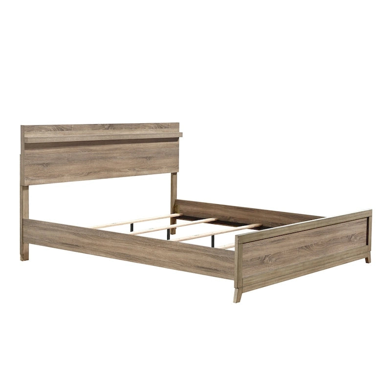 Daemon 4 Piece Light Brown Panel Bedroom Set
