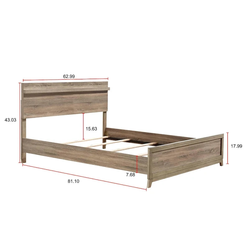 Daemon 4 Piece Light Brown Panel Bedroom Set
