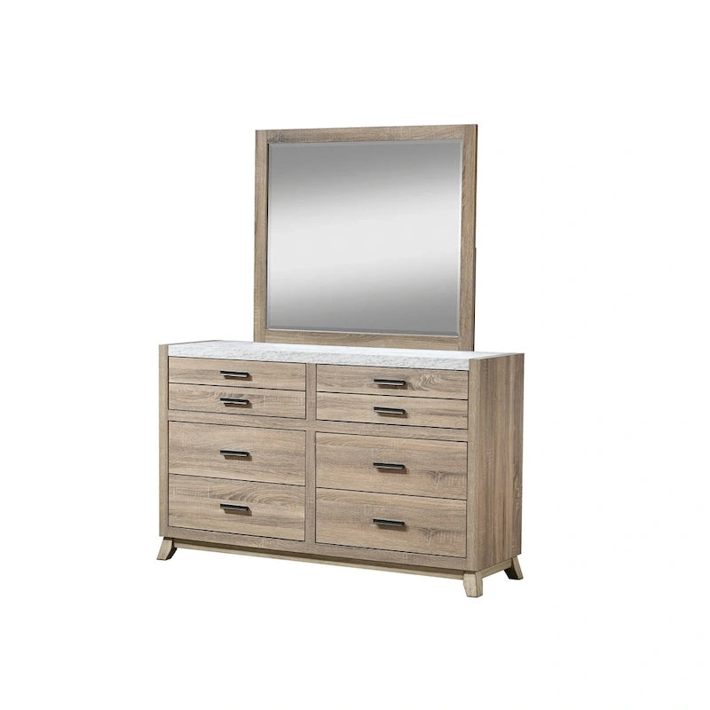 Daemon 4 Piece Light Brown Panel Bedroom Set