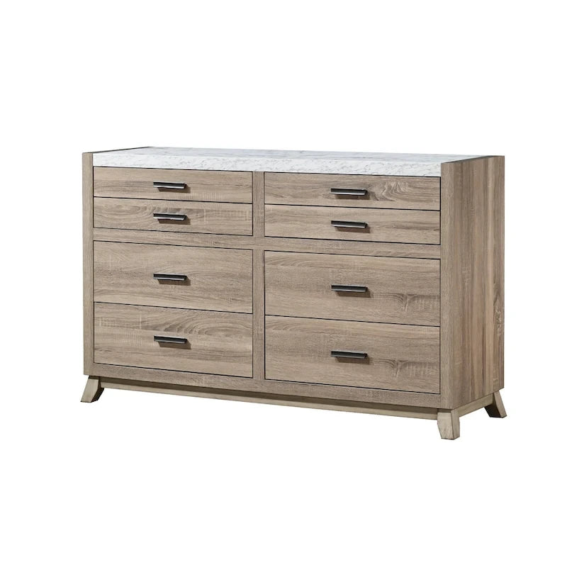 Daemon 4 Piece Light Brown Panel Bedroom Set