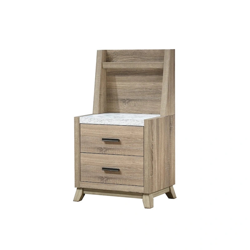 Daemon 4 Piece Light Brown Panel Bedroom Set