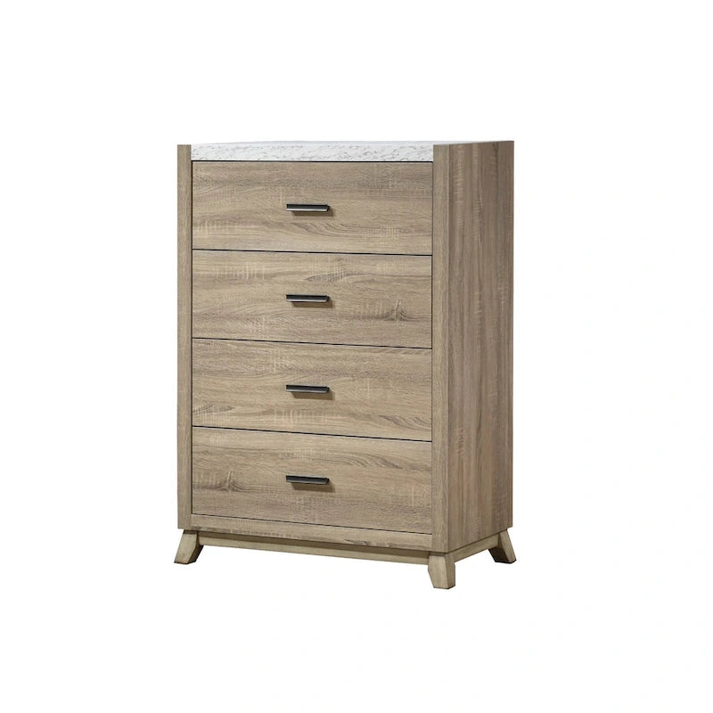 Daemon 4 Piece Light Brown Panel Bedroom Set