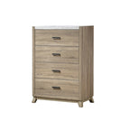 Daemon 4 Piece Light Brown Panel Bedroom Set
