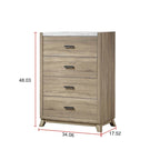 Daemon 4 Piece Light Brown Panel Bedroom Set