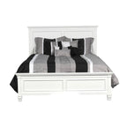 Umi Twin Size Bed, Classic Panel Design with Molded Details, White Wood