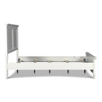 Umi Twin Size Bed, Classic Panel Design with Molded Details, White Wood