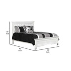 Umi Twin Size Bed, Classic Panel Design with Molded Details, White Wood