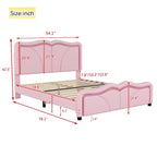 Full Size LED Upholstered Platform Bed with Adjustable Headboard