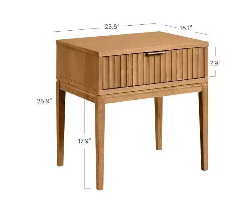 Nathan James Set of 2 Jasper Wood Fluted Nightstand