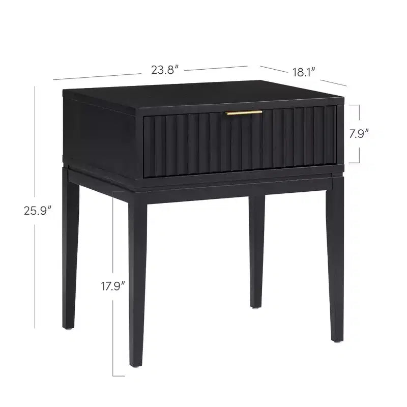 Nathan James Set of 2 Jasper Wood Fluted Nightstand