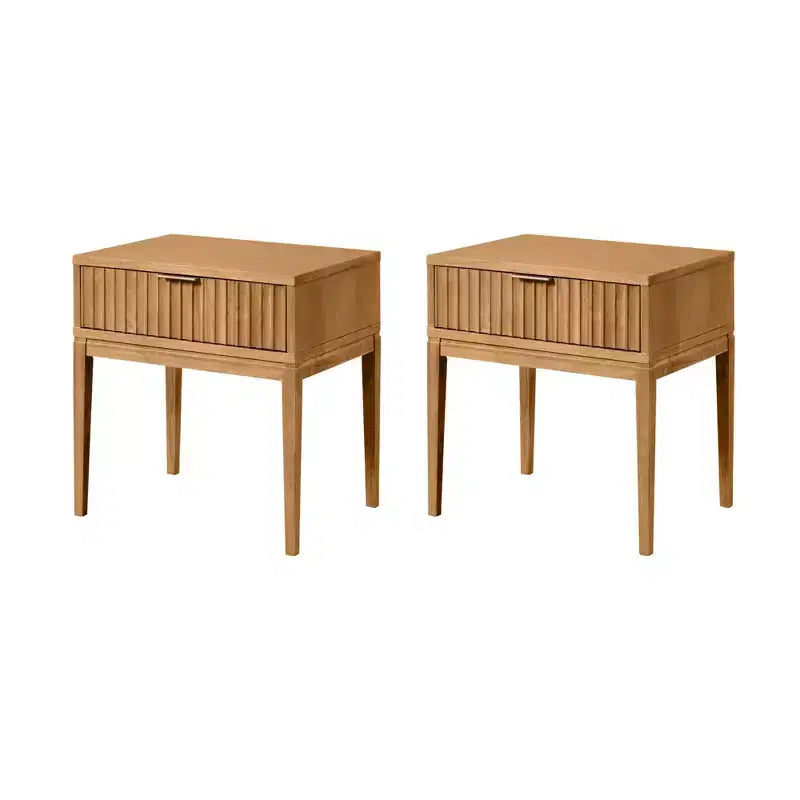 Nathan James Set of 2 Jasper Wood Fluted Nightstand