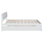 Full Bed Frame With Twin Size Trundle And 2 Drawers
