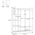 Lantine Heavy Duty Grament Rack with Wood Shelves