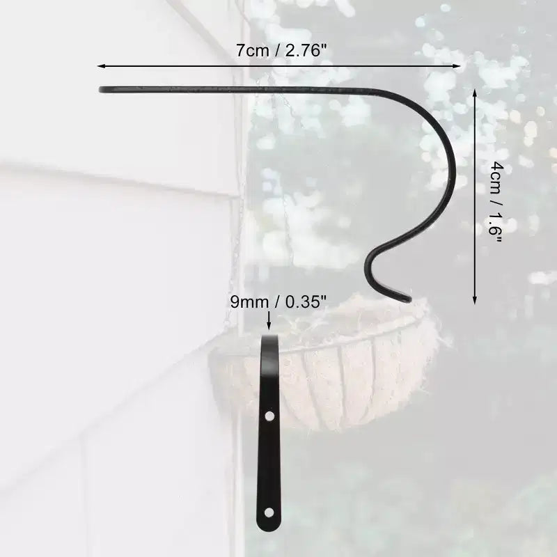 Unique Bargains Plant Hanger with Screws 1.6inch Black 10pcs