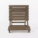 GDFStudio Rabion Outdoor Acacia Wood 3 Piece Folding Bistro Set, Gray