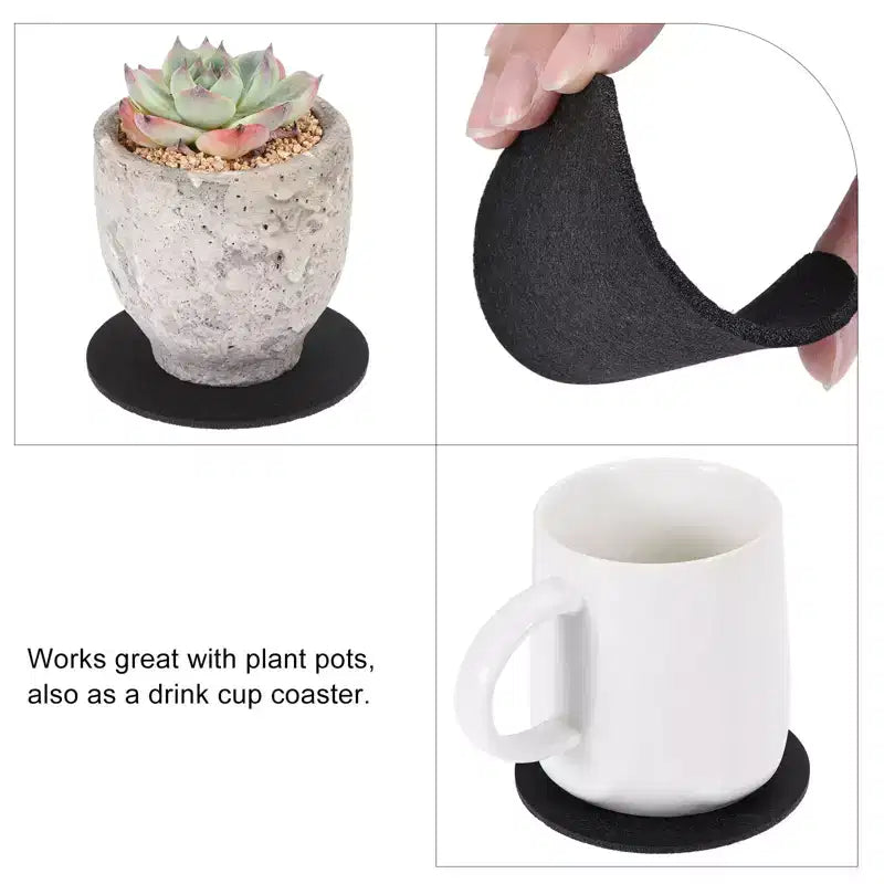 Unique Bargains Reversible Non-slip Heat Insulation Strong Water Absorption Plant Coaster 3 Pcs