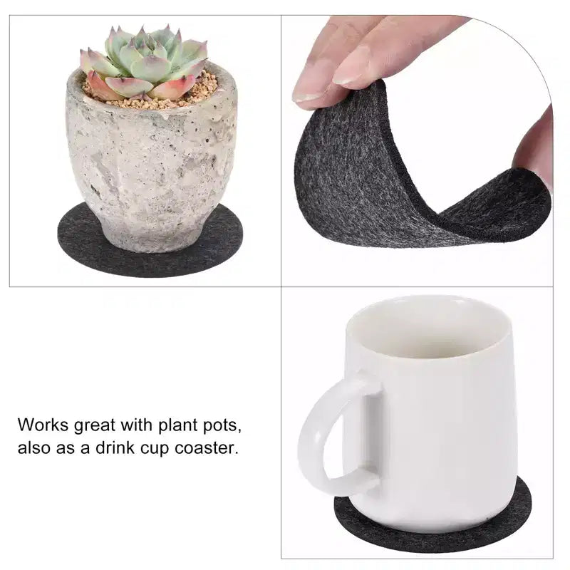 Unique Bargains Reversible Non-slip Heat Insulation Strong Water Absorption Plant Coaster 3 Pcs