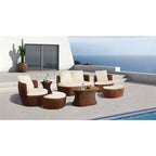 Jiallo Romantic Collection outdoor 7-piece Ottoman set
