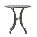 GDFStudio Louis Outdoor Cast Aluminum Round Side Table, Bronze