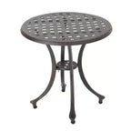 GDFStudio Louis Outdoor Cast Aluminum Round Side Table, Bronze