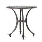 GDFStudio Louis Outdoor Cast Aluminum Round Side Table, Bronze