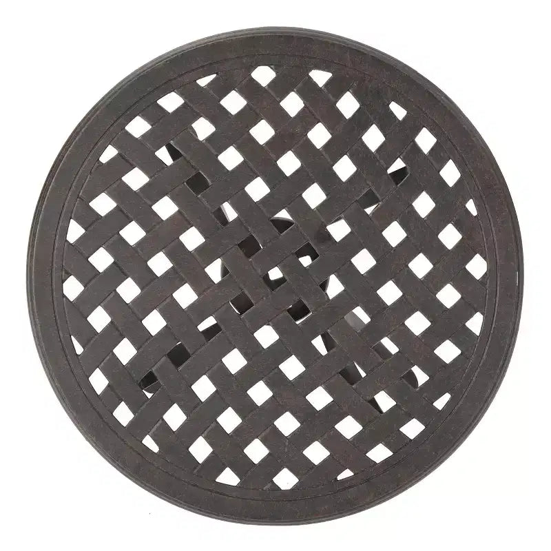 GDFStudio Louis Outdoor Cast Aluminum Round Side Table, Bronze