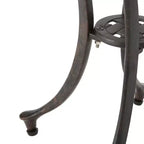 GDFStudio Louis Outdoor Cast Aluminum Round Side Table, Bronze