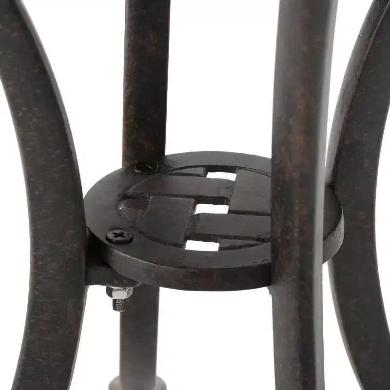 GDFStudio Louis Outdoor Cast Aluminum Round Side Table, Bronze