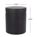 GDFStudio Woodrise Outdoor Lightweight Concrete Side Table, Antique Copper
