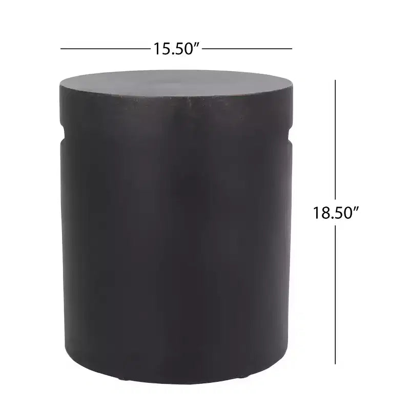 GDFStudio Woodrise Outdoor Lightweight Concrete Side Table, Antique Copper