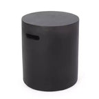 GDFStudio Woodrise Outdoor Lightweight Concrete Side Table, Antique Copper
