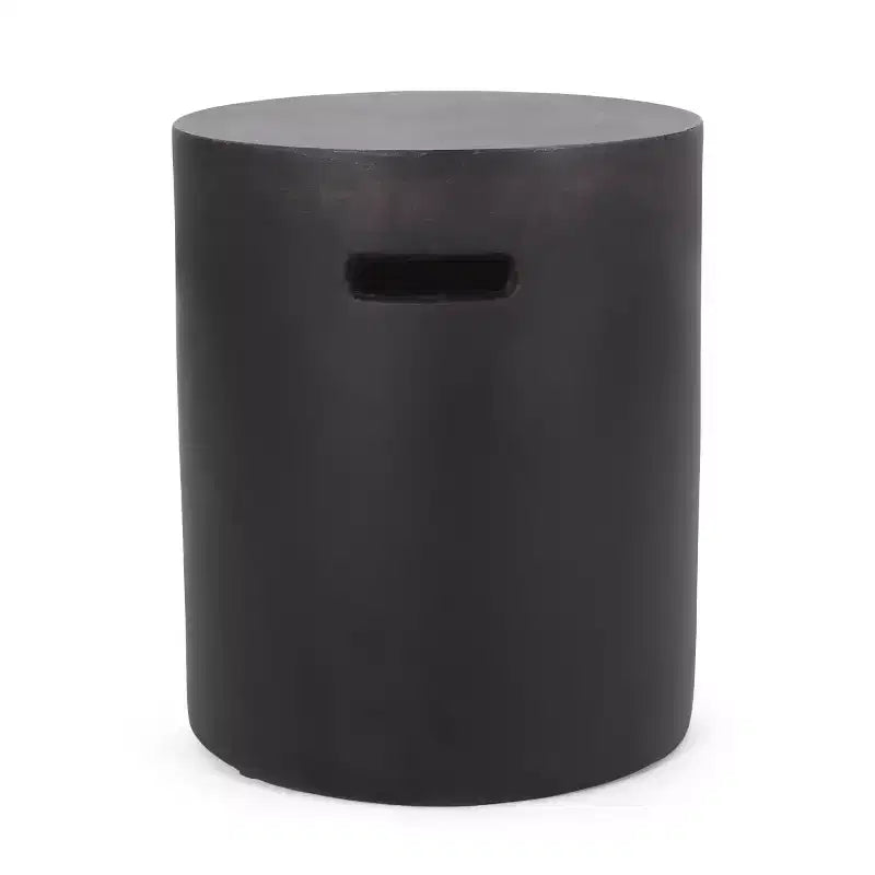 GDFStudio Woodrise Outdoor Lightweight Concrete Side Table, Antique Copper