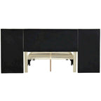 Full Size Velvet Upholstered Platform Bed with Big Headboard, Bedroom Furniture