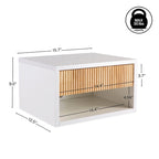 Ettore 15.71 Classic Contemporary Floating Wall Mounted Nightstand with Soft-Close Tambour Drawer and Cable Hole, by JONATHAN Y