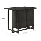 Oyala Black Finish 2-door Kitchen Island with Power and USB outlets and 2 Stools by iNSPIRE Q Modern
