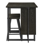 Oyala Black Finish 2-door Kitchen Island with Power and USB outlets and 2 Stools by iNSPIRE Q Modern