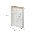Yamazaki Home Rolling Storage Cart, Steel, Minimal Assembly - L 18.7 x W 5.12 x H 26.97 inches