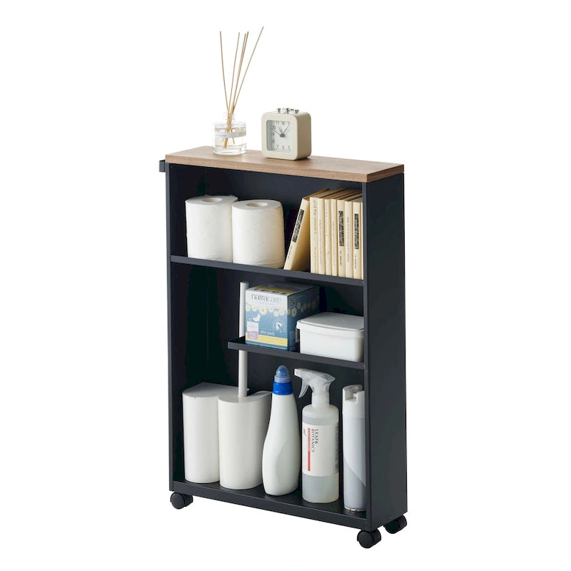 Yamazaki Home Rolling Storage Cart, Steel, Minimal Assembly - L 18.7 x W 5.12 x H 26.97 inches