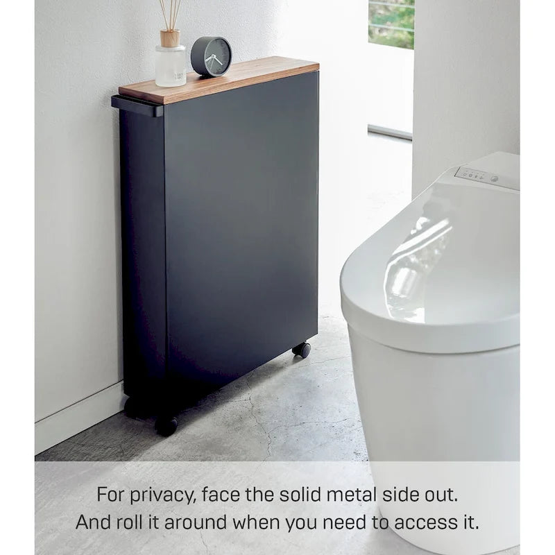 Yamazaki Home Rolling Storage Cart, Steel, Minimal Assembly - L 18.7 x W 5.12 x H 26.97 inches