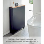 Yamazaki Home Rolling Storage Cart, Steel, Minimal Assembly - L 18.7 x W 5.12 x H 26.97 inches